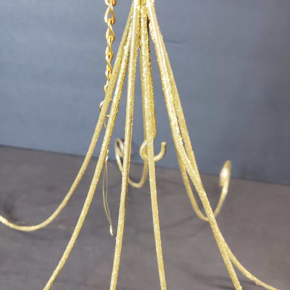 Hanging Gold Christmas Ornament Display Holder Decor 14" - Picture 10 of 11